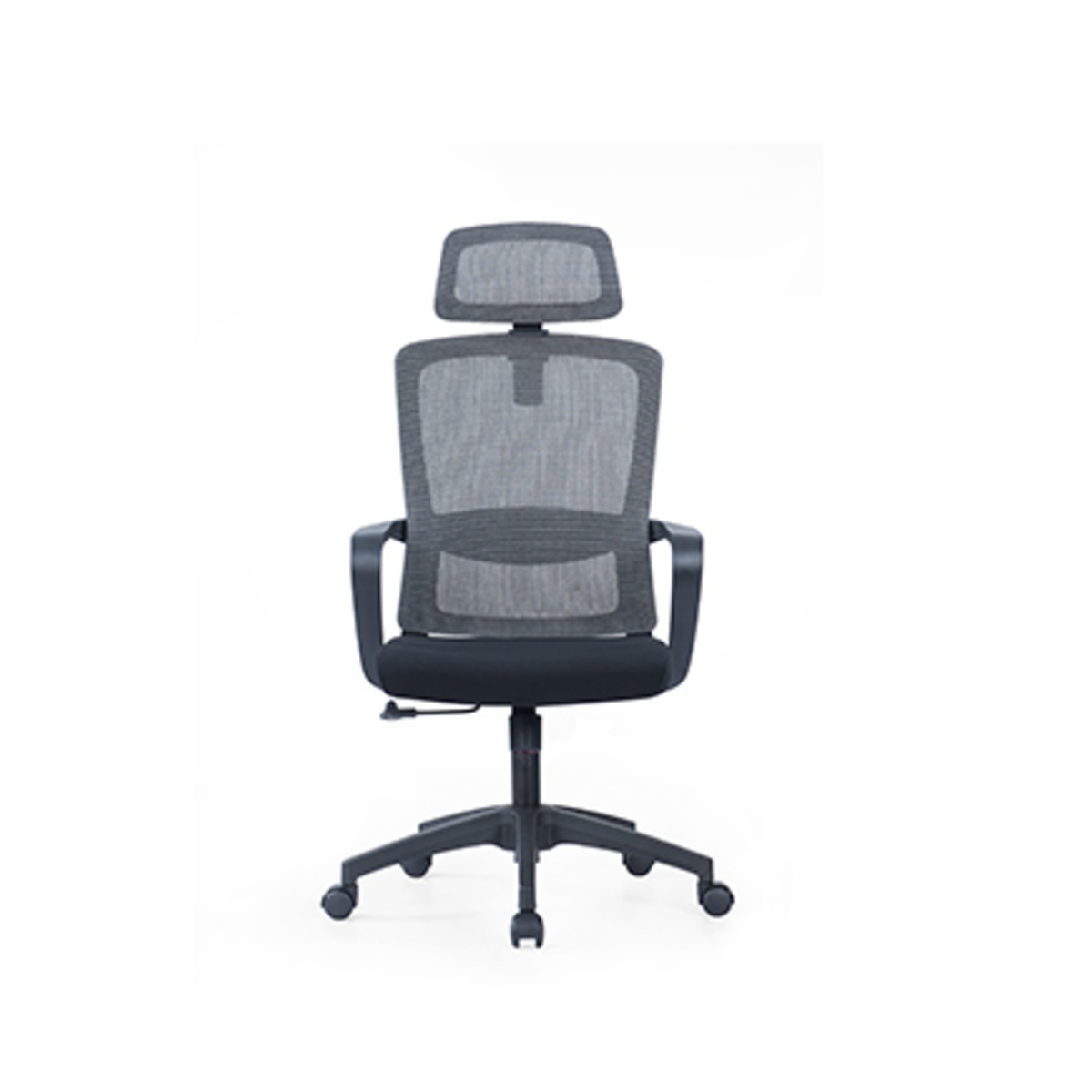 High-back mesh office chair with headrest front view