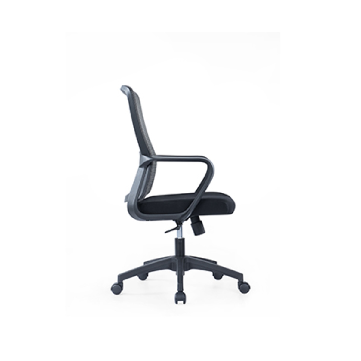 Mid-back mesh office chair side view