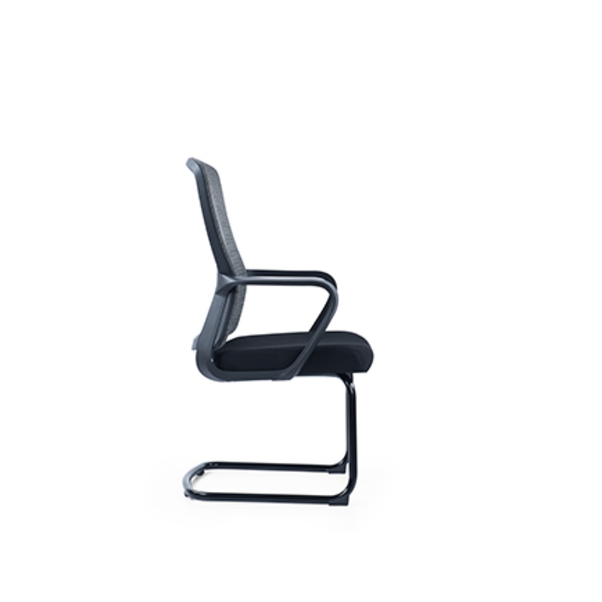 Visitor mesh chair with cantilever frame rear angle view